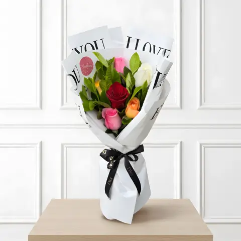 Bouquet Cono "You I Love" Rosas Rojas