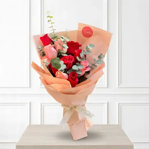 Bouquet Romance en Rosa & Rojo