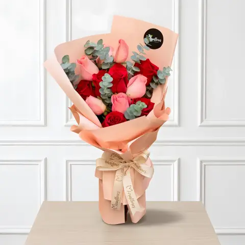 Bouquet Pasión en Salmón & Rosas