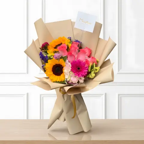 Bouquet Silvestre Rústico Girasol & Gerberas