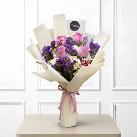 Bouquet Melodía Lila & Rosas Pastel