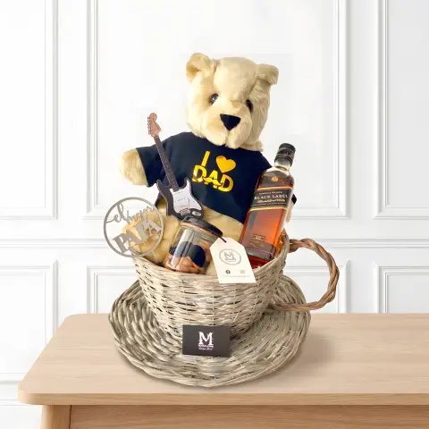 Taza Canasta Osito I Love Dad, Licor & Chocolates
