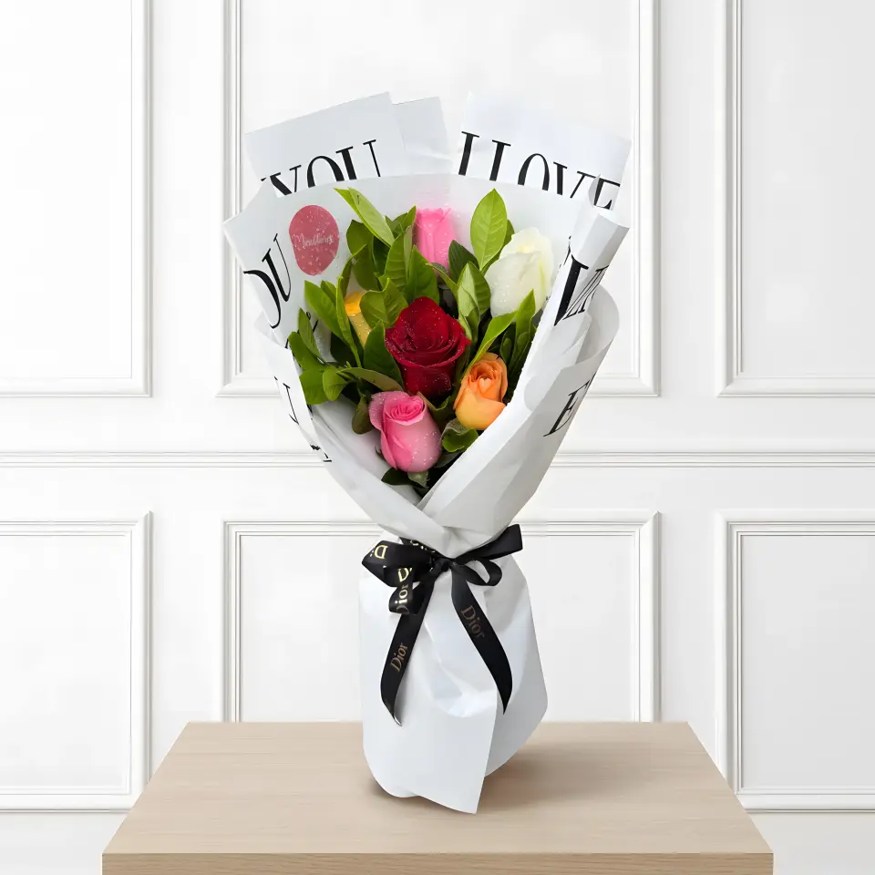 Bouquet Cono "You I Love" Rosas Rojas
