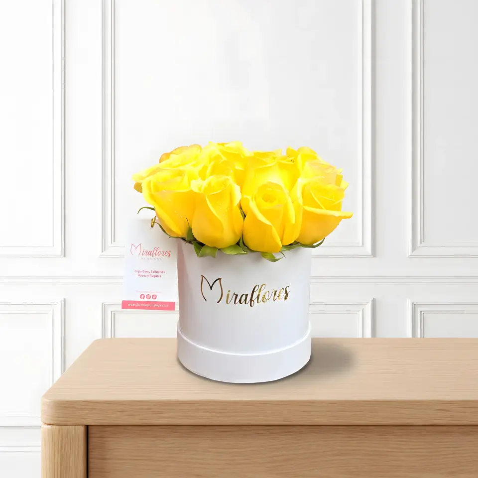 Box White Minimalist Rosas Amarillas Luminosas